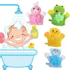 Serviette de bain bébé Gants de bain bébé avec fleurs Gants de bain double face pour enfants Brosse de douche Fleur