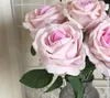 30cm Short Big Artificial Roses Branch Flowers Wedding Home Decoration Flannel Fabric Cute Pink Fake Flowers Crafts Party Decoration GD208