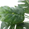 Fake Faux Artificial 9-Leaf Artificial Plant Monstera Branch Palm Fern Turtle Leaf för hem Bröllopsdekoration
