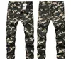 Männer Jeans Multi Pocket Camouflage Hosen Stretch Slim Tide Army Green Mode