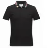 Mode Blommig Designer Polos Skjorta Män Casual Classic Solid Bomull Polos Krage Med Broderi Snake Bees Streetwear Polo T-Shirts