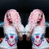 Gratis deel Roze Kleur 360 Kant Frontale Diepe Golf Braziliaanse Full Lace Front Pruiken met Baby Haar Hittebestendige Synthetische Pruik voor Vrouwen