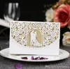 Elegant bride and bridegroom wedding invitation card with envelope modern hollow out laser cut cover personalized party invites card