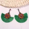 Fashion- dangle earrings for women luxury designer colorful diamonds earring jewelry Bohemian holiday beach style 5 colors green pink