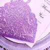 Inviti di nozze con taglio laser glitter viola Carte cosparse per il compleanno 15 Inviti Quinceanera Inviti per il 16 dolce4364770