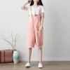 Mori Menina Baggy Jumpsuit Algodão Bib Largura Pants Calças Joelho-Comprimento Harem Macacões Hip-Hop Bolso Macacão Suspenders Calças YT2271