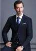 Lapel Groom Tuxedos 2 Przycisk Mężczyźni Garnituje Męskie Business Casual Suit Dress Dwuosobowy Szczupła Smukła Suknia Ślubna Garnitur (Kurtka + Spodnie + Kamizelka)