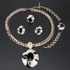 Bridal Jewelry Sets Gold Color Jewelry Set Trendy Necklace Earrings Bracelet Ring Set For Women Dubai Jewelry Set
