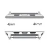 316L Stainless Steel Adapter för Apple Watch Series 6 5 4 3 2 1 SE Band 38mm 42mm 40 44mm handledsremkontakt svart silver 100 par /