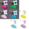 7 Farben Kinder Mädchen Prinzessin Hochzeit Blume T-Shirt Tüll Tutu Kleider Set Blume Baby Mode Kleidung