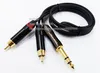 Kablar, 6.35mm Stereo Man till Dual RCA Male Plug Connector Adapter Highfidelity Audio Spliter Cable 1m / 1pcs