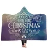 Merry Christmas Hooded Blanket Fleece Wearable Throw Tooks Kids Adults Christmas Gift Warm Cloak Home Textile GGA2589