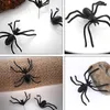 Black Spider Earrings Alloy Animal Ear Studs Scary Halloween Party Favors Decorations Gifts for Women Girls