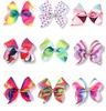 New arrive Jojo siwa Hair bows Flowers Rainbow Color Baby Girls Hair Clips with rhinestone Jojo bows hairpins Hair Accessory 5 inches