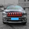 ABS-voorste invoeging Mesh Grill Bright Circle Frame Decoratie voor Jeep Cherokee 2014-2018 Auto Exterior Accessoires