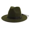 Men Women Wool Felt Jazz Fedora Hats 2020 Latest Flat Brim Trilby Panama Style Party Cap Outdoor Large Brim Sunshade Hat