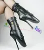 Hot Sale- BDSM sm game play fetish thigh high bondage boots Horseshoe heeled Special sexy high heel ballet shoes Purpose free shipping