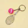 Mini Tennis Keychain Sports Style Key Chains Zink Alloy Keychains Bil Keyring Kids Toy Novel Birthday Gifts 6styles