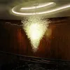 モダンなランプシャンデリアランプイタリアンムラノペンダントリビング会議室ハンドブローホワイトガラスシャンデリアLED電球