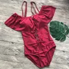 Новая женская мода цельный Swimear высокое качество женщин купальник бикини горячий источник сексуальные плечо купальные костюмы