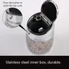 Auto Asbak Handcraft Stijl Draagbare Metalen Crystal Bling Bling Rhinestones Car Ash Tray Ashtray Ash Opslag Cup Accessoires