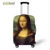 Arte Pintura al óleo Nuevo Poliéster Mujeres Hombres Equipaje Bolsa protectora Dibujos animados Escuela Cubierta Elástica Maleta Cubierta Anti -Dust Trolley Case Cover