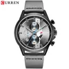 Herren Sportwache mit Chronographen Curren Leatherippen Uhren Mode Quarz Armbandwatch Business Calender Clock male309d