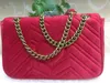 2023 Fashion bags Women Handbags 26cm Gold Chain Strap Velvet Bag Crossbody ShoulderBags Totes messenger حقيبة مصمم