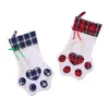 Plaid Weihnachtsgeschenk Taschen Haustier Hund Katze Strumpf Socken Weihnachtsbaum hängen Anhänger Spielzeug Puppe Geschenke Dekor für das neue Jahr3587550