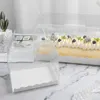 Transparent Cake Roll Packaging Box with Handle Ecofriendly Clear Plastic Cheese Cake Box Baking Swiss Roll Box ZZA18646019805