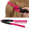 Fashion V Type Hair Straightener Comb DIY Salon Hairdressing Styling Tool Curls Brush Combs Free shipping