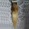 T6/60 Brown And Blonde Virgin Brazilian Ombre Hair Two tone Tape In Hair Extensions Double PU Skin Weft Tapes In Human Hair Extensions 100G