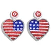 Wholesale- luxury designer exaggerated lovely cute colorful beaded America USA flag heart pendant stud earrings for women girls