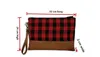 Buffalo Plaid CoSemtic Bag Blanks Blanks Red Check Wristlet Handbag Women Womets Clutch Black/White Red/Black