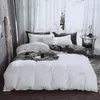 Parkshin Dark Green Bedding Set Decor Home Textiles Bed Linen Cotton Bedspread Flat Sheet Pillowcase Adult Single Nordic Double4785991