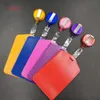 DHL 200pcs Credit Card Holders Without Zipper Bus ID Holders Identity Red Yellow Blue Badge with Retractable Reel