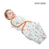100% Pamuk Bebek Uyku Tulumu Karikatür Baskılı Uyku Çuval Bebek Arabası Uyku Tulumu Bebek Kundak Battaniye 2 Paketleri