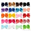 DHL Baby barn 20 färger 8 tum band Bow Hairpin Clips Girls Stora Solid Bowknot Barrette Boutique Bows Children Hair Access4397498