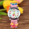 Cute Cartoon Watch 3D Printed butterfly Rubberl Strap Kid Children simple Numeral dress wristwatches classical design quartz watches