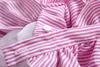 Baby girls stripe Dress children V-Neck Bow Flying sleeve princess dresses 2019 summer Fashion boutique Kids Clothing 3 colors C6113