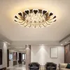 Superfície de Cristal Montado Moderno Lustre led para sala de estar sala de estudo quarto branco / Preto cor deco home Chandelier