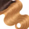 Brazilian Virgin Hair 1B/4/27 Human Hair Extensions 10-28inch Body Wave Three Tones Color 1B 4 27 Bundles