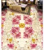 Carta da parati murale impermeabile autoadesiva personalizzata con foto 3D Piastrella in marmo mosaico in rilievo Pittura tridimensionale del pavimento della camera da letto 3D