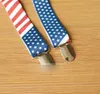 Bandeira Americana Crianças Suspender Independência Dia Crianças Meninos Meninas Stars Stripe Y-Forma Ajustável Ajustável Cintos Elásticos + Arcos Gravata 2 Pcs Sets Y2584