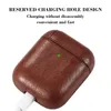 Защитная сумка кожаная крышка рукава, хранение корпуса, портативные для Apple AirPods Shock-Resing Box Anti-Lost Case с крючком