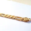 10 mm a filo spessa fine Miami figaro a catena bracciale made maschile da uomo da 18 k in oro massiccio di gioielli autentici per finitura autentica203o