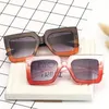 Wholesale-Fashion Square Sunglasses Women Double Color Big Frame Vintage Eyewear For Female UV400 Oculos 3296