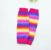 Baby Leg Warmers Socks Rainbow Striped Knee High Socks Kids Knit Foot Warmer Girl Winter Leg Warmer Socks Knee Protector Stockings D6895