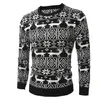 Moda-Copos de nieve Suéter para hombre 2018 Invierno Navidad Ropa masculina Cuello redondo Jersey de punto 3 colores Slim Fit Knitwears