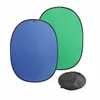 Freeshipping 59 "x82.6" refletor dobrável verde / azul Popup fundo de tela reversível dobrável estúdio fundo pano Oval reflector